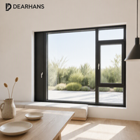 Fenêtre à battant en alliage d'aluminium résistant aux intempéries avec verre à haute efficacité énergétique pour la rénovation de maisons familiales et de chalets