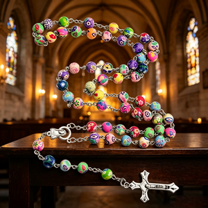 Magnifiques chapelets catholiques avec étui, Israël, Vierge Marie, bijoux en acier, vente en gros, pour souvenir, chapelets catholiques de luxe - Product Image 6