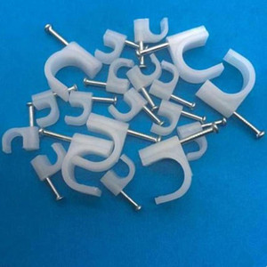 Clip à clous circulaire 6 mm en plastique pour fixation de câbles et montage mural - Product Image 1
