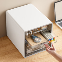 Meuble de Rangement de Bureau Rectangulaire en Plastique Série JW35 Transparent Visuel Grande Capacité 3 Niveaux pour Étudiants