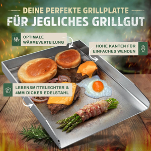 <span class=keywords><strong>Plaque</strong></span> <span class=keywords><strong>de</strong></span> cuisson en acier inoxydable épais avec accessoires <span class=keywords><strong>pour</strong></span> <span class=keywords><strong>barbecue</strong></span> extérieur, résistante à la chaleur et antiadhésive - Product Image 6