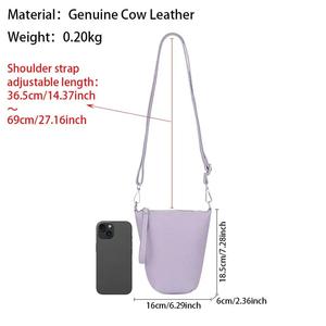 AndoBag Genuine <b>Leather</b> Crossbody <b>Bag</b>, Solid Color Women's Shoulder Purse, Fashion Simple Mobile <b>Phone</b> <b>Bag</b> 1852 - Product Image 2