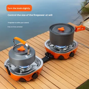 Cocina Portátil <span class=keywords><strong>de</strong></span> Doble Quemador <span class=keywords><strong>Naranja</strong></span>, Cocina Compacta para Acampar, <span class=keywords><strong>Estufa</strong></span> <span class=keywords><strong>de</strong></span> <span class=keywords><strong>Gas</strong></span> para Picnic y Senderismo - Product Image 4