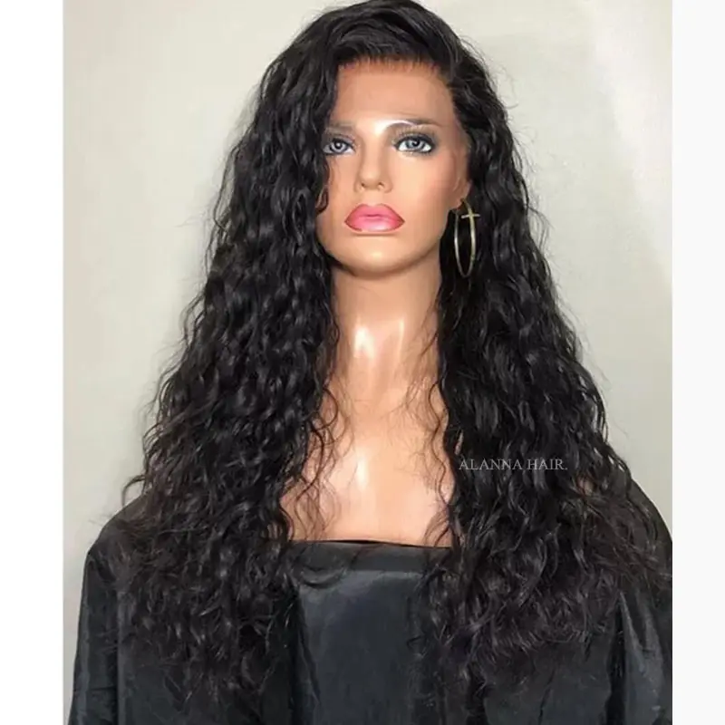 New Arrival Top Quality Human Hair Water Wave Wigs 200% Density, Cambodian Virgin Water Wave Lace Front Wig For Black Women