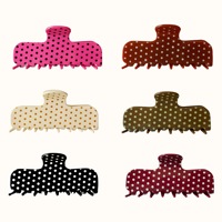 Liwu Meilleure Vente Pince à Cheveux en Acétate 9,5 cm, Motif à Pois Géométrique, Style Rétro Vintage pour Femme, pour l'arrière de la tête