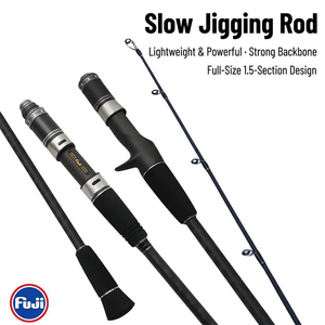 Caña de Jigging PE <span class=keywords><strong>2</strong></span>-4 1.68m 1.83m 1.95m, Caña de Jigging de Paso Lento de Carbono con Guías FUJI y Portacarretes FUJI, Caña de Jigging Lento para Pez Rabillo - Product Image 6