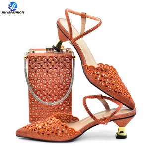 Sinya ultima scarpa e borsa Set per le donne africane <span class=keywords><strong>in</strong></span> colore oro nuovo Design <span class=keywords><strong>blu</strong></span> all'ingrosso <span class=keywords><strong>scarpe</strong></span> da donna per la festa di nozze - Product Image 3