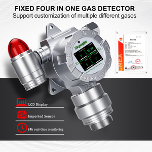 Détecteur de gaz industriel fixe NH3 (ammoniac), O3 (ozone), CH4 (méthane), LEL, H2S – Analyseur de 4 gaz avec détection de fuites et échantillonnage par diffusion - Product Image 1