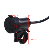 Chargeur de téléphone portable GPS étanche pour moto, double alimentation USB, prise de charge pour guidon de 7/8-1 pouces, ATV, UTV