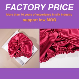 Favori Bonne Vente Double Couche <span class=keywords><strong>Rouge</strong></span> Bourgeon Bonnet 100% Mûrier Réglable Soie Sommeil Chapeau Femmes Casquette - Product Image 3