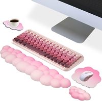 Repose-poignet ergonomique rose pour souris et clavier, support de bras pour bureau d'ordinateur, tapis de souris mignon pour ordinateur portable de bureau