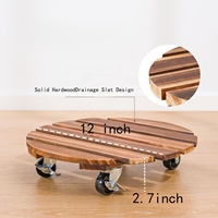 Support de plantes à roulettes pour l'extérieur, lot de 2, plateau roulant avec roues, 12 pouces, support de plantes robuste pour plantes de grande taille
