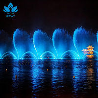 Fontaine musicale extérieure moderne DEWY en acier inoxydable de grande taille avec LED et contrôle programmable