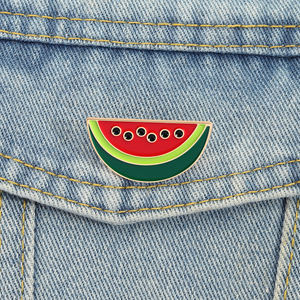 Leuke watermeloen ontwerp emaille pin cartoon vers fruit broche revers rugzak badge decoratieve sieraden groothandel - Product Image 1