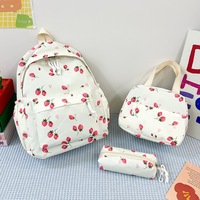 Nouveau Sac à Dos Scolaire Décontracté Grande Capacité pour Filles, Motif Fraise, Mignon, pour Élèves du Primaire 2025