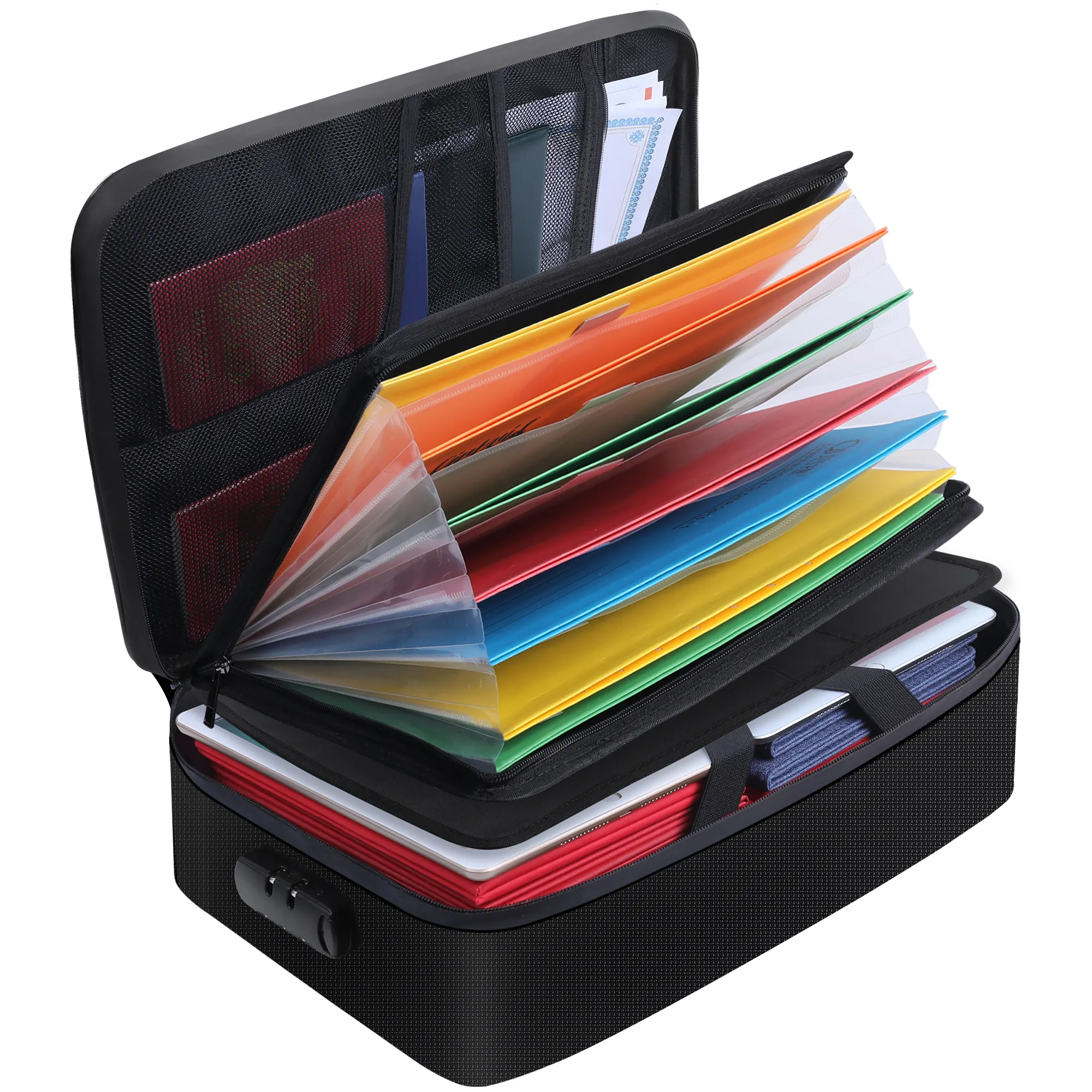 Безопасный органайзер для документов с ручкой, 7 карманов, Портативная сумка для хранения важных документов, коробка для хранения с гармошкой
