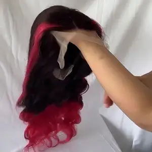 Glueless Wigs Human Hair Lace Front Wig Burgundy Red Lace Front Wigs Human Hair