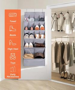 600D Fabric Over the Door Shoe Organizer 15 Large Pockets Hanging Shoe Rack Organizer, Wall Closet Storage Holder for Home Dorm - Product Image 3