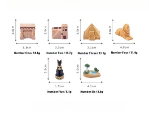 Venta al por mayor Antiguo Egipto Desierto Ciudad Castillo Pirámide Estatua de piedra Oasis Perro Modelo Resina Ornamento Artesanía - Product Image 6