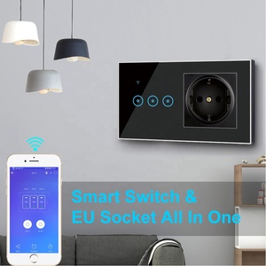 Wifi 3 Gang Chiaro Della Parete Interruttore Presa Intelligente e Interruttore Con Lo Standard UE - Product Image 2