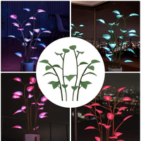 Lampe de nuit dynamique à plantes artificielles, décoration LED magique pour plantes d'intérieur, lumières de table à changement de couleur pour salon, feuille magique