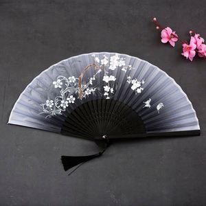 2023 Custom Printed logo Personalized Bamboo Paper and Fabric Folding Hand Fans - Product Image 4