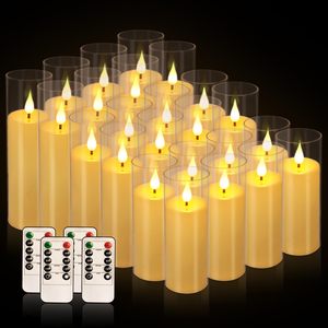 Ensemble de 5 bougies LED sans flamme en verre blanc pour la décoration de la maison, vente en gros - Product Image 2