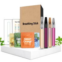 Coffret Cadeau Inhalateur Nasal Focus Boost avec Anneau Anti-Stress Rotatif, Débit d'Air Réglable, en Aluminium Anodisé Or Rose, Noir, Rose, Commande en Gros
