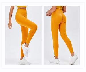 Leggings da Yoga personalizzati a vita alta da palestra senza cuciture anteriori Activewear collant da allenamento Scrunch Booty Hip Rise pantaloni da Yoga per le donne 5 pezzi - Product Image 5