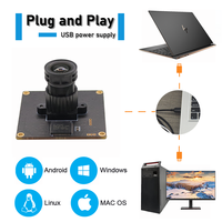 Module de caméra USB 4MP 2K, capteur CMOS 1/1.8" pour lumière noire, UVC, 100 °   FOV, 60 ips, vision nocturne pour la sécurité et la reconnaissance IA