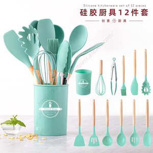Wholesale Wholesale 12 Pieces Kitchen Utensils <b>Set</b> Silicone Kitchenware Spatula Spoon Slotted Turner Tools - Product Image 4