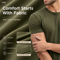 JNEI Solar Shield Aero Light Fitness Üstü 100g Anında Buharlaşan Polyester Tişört Özel Isı Transfer Logolu