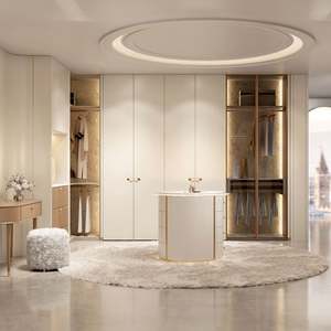 Armario Vestidor Moderno para Dormitorio con Isla, Muebles Ajustables, Plegables, Extensibles, de Madera MDF Ecológica para Villas, Casas y Hoteles - Product Image 1