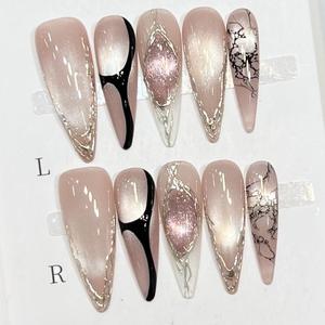 <span class=keywords><strong>Uñas</strong></span> <span class=keywords><strong>Postizas</strong></span> de Almendra Hechas a Mano <span class=keywords><strong>con</strong></span> Diseño Tridimensional, Reutilizables, Venta al Por Mayor de Fábrica, Personalización Disponible - Product Image 1