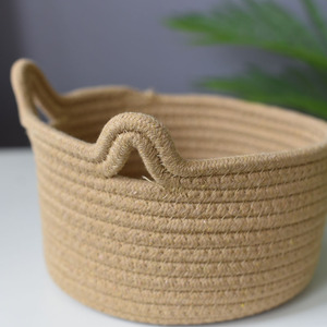 Desktop <b>storage</b> <b>basket</b>, cosmetic <b>basket</b>, woven cotton <b>rope</b> <b>storage</b> box, miscellaneous snacks, keychain, household <b>basket</b>, - Product Image 1
