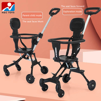 Portable Compact Pliant Bébé Poussette Haute Paysage Cadre En Métal Bidirectionnel Réglable En Plastique Coton Chariot Bidirectionnel Réglable