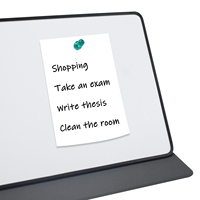 Tableau blanc de bureau pliable effaçable à sec avec support cahier de dessin sur le bureau pour l'école des enfants