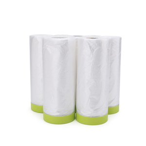 Pre-taped Masking Film for Automotive Painting Professional Non-Residual PE Protective <strong>Sheeting</strong> for Car Refinishing and Home DIY - Product Image 5