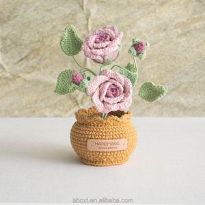 กระถางดอกกุหลาบโครเชต์ทำมือสไตล์โมเดิร์นสำหรับตกแต่งบ้าน - Product Image 5