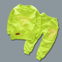Ensemble Printemps-Automne Enfants Garçons Filles Vêtements Coton Manches Longues Lettres Tenues Tout-Petits Survêtement Bébé T-Shirt Pantalon 2 Pièces