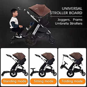 Universel 2-en-1 <span class=keywords><strong>Confort</strong></span> <span class=keywords><strong>Planche</strong></span> à Roulettes Réglable Amovible Siège Planeur Bébé Poussette Wagon Durable Plastique 25kg Capacité - Product Image 5