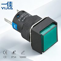 Interrupteur à bouton-poussoir carré IP54 5A16MM SPDT avec borne à broches pour applications de contrôle industriel, d'électroménager et de maison intelligente CE/CCC/TUV