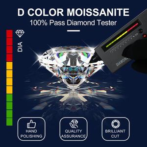 Pendientes de Moissanita con Certificado GRA, Corte Redondo, Joyería para Hombre y Mujer en Plata de Ley 925, Pendiente de Diamante VVS a Precio de Fábrica - Product Image 5