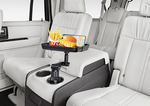 Nampan Mobil Meja Minuman Pemegang Lipat Disesuaikan dengan Penjepit Dudukan Telepon <span class=keywords><strong>Mount</strong></span> Meja Makanan Mobil untuk Cangkir Minuman Botol Putar - Product Image 6