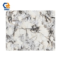 Dalles de pierre frittée grand format gris 800x2600mm, brillantes, pleine masse, pour sols et murs, avec bordures, usage intérieur, antibactériennes, pour chambre à coucher