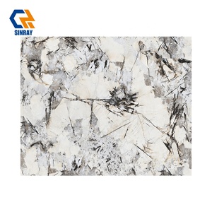 Dalles de sol et de mur en pierre frittée de porcelaine grand format gris 800x2600mm, brillantes, pleine masse, pour intérieur, antibactériennes - Product Image 1