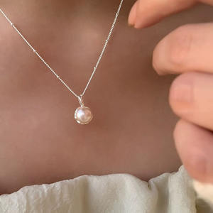 패션 쥬얼리 진짜 진주 펜던트 목걸이 담수 진주 925 스털링 실버 목걸이 여성용 - Product Image 4