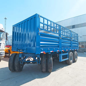 Semirremolque de Caja de Transporte Pesado de 3 Ejes con Paredes Laterales Abatibles para Ganado y Vallas, de Fábrica - Product Image 2