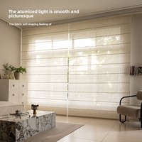 Cortina Romana Semitransparente, Nueva Cortina Enrollable de Protección Ambiental Estilo Japonés, Impermeable y Transparente