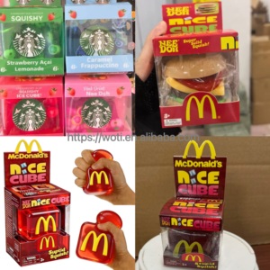 Nuevo Cubo Sensorial Antiestrés Schylling Squishy Needo Burger, Cubos de Comida Rápida y Bebidas, Cubo de Maltosa para Apretar - Product Image 1